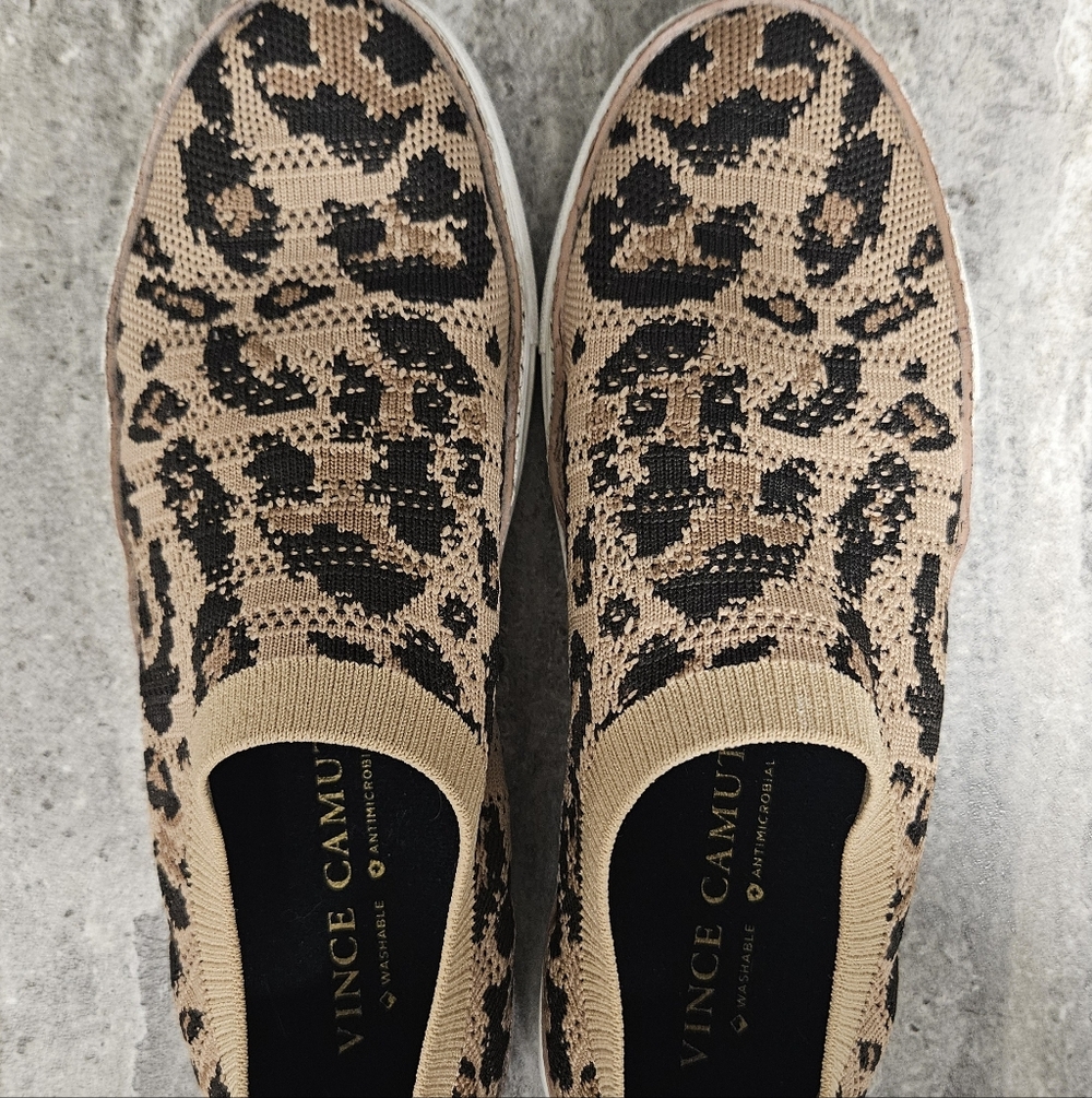 Vince Camuto Leopard Print Slip-On Sneakers